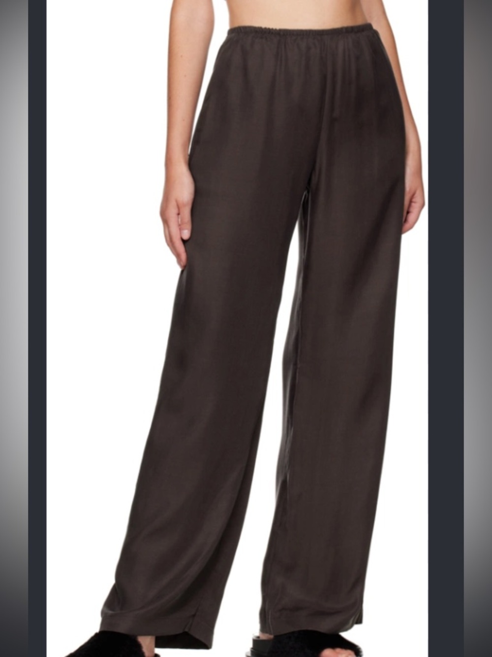 LESET Wide-Leg Kim pocket Pants in Dark Brown
